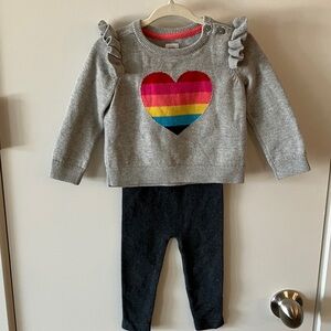 GAP Kids Gray Set with Colorful Heart